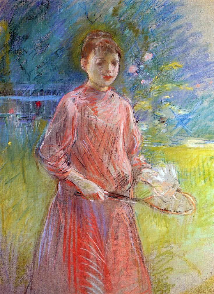 Berthe Morisot Girl with Shuttlecock (also known as Jeanne Bonnet) - Hand Painted Oil Painting