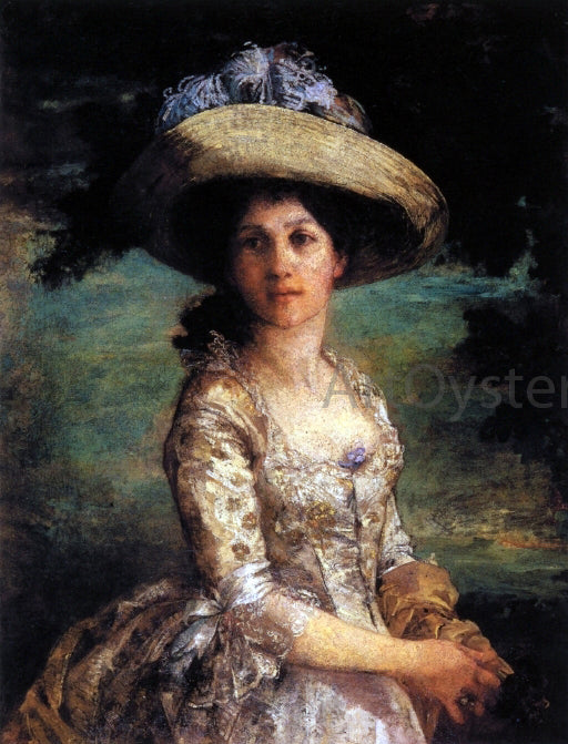 Maria Oakey Dewing Girl with Violets - Hand Painted Oil Painting
