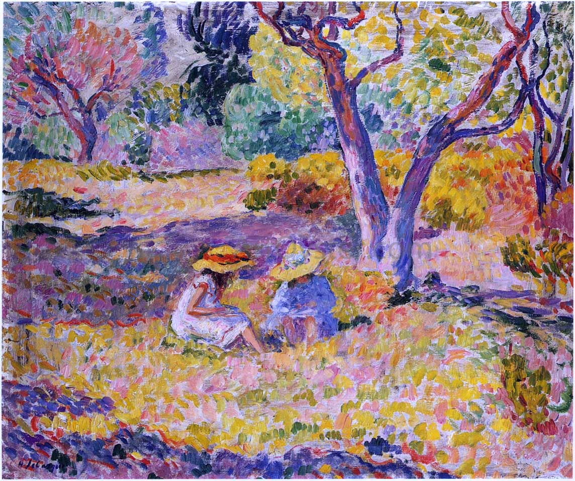 Henri Lebasque Girls among Olive Trees - Hand Painted Oil Painting