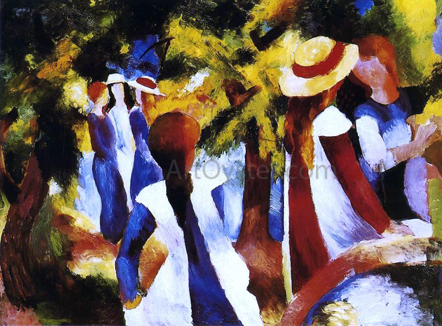 August Macke Girls under Trees - Hand Painted Oil Painting
