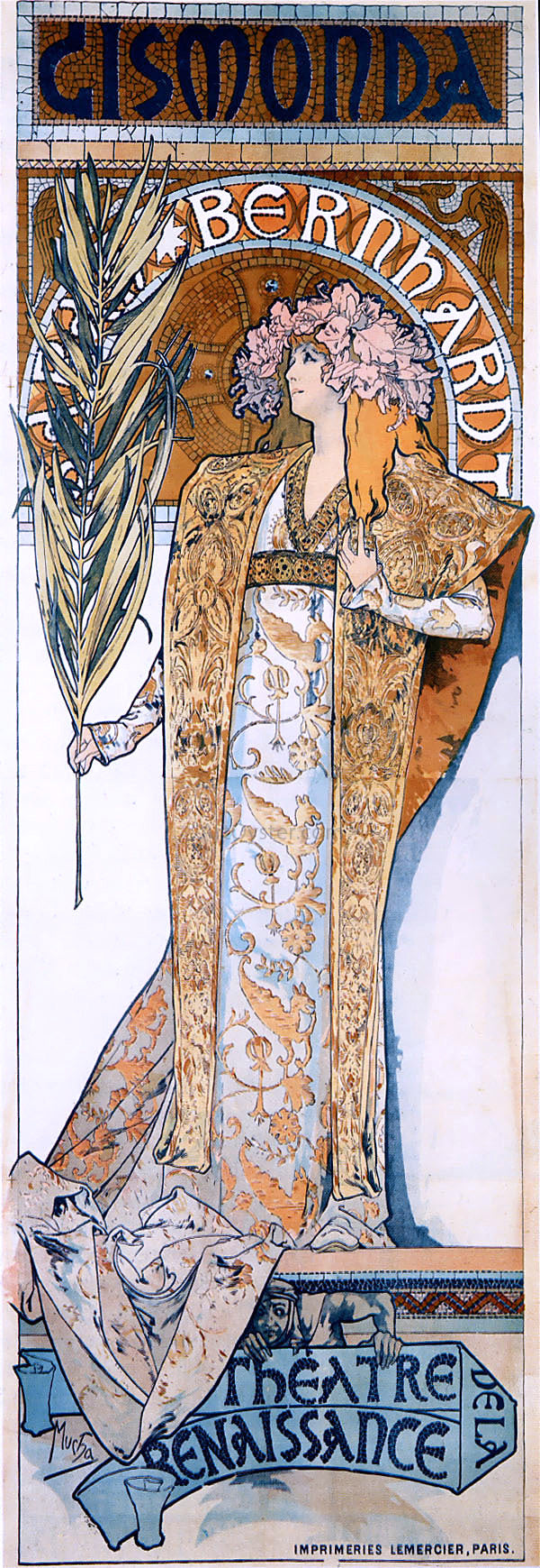Alphonse Maria Mucha Gismonda (also known as with actress Sarah Bernhardt) - Hand Painted Oil Painting