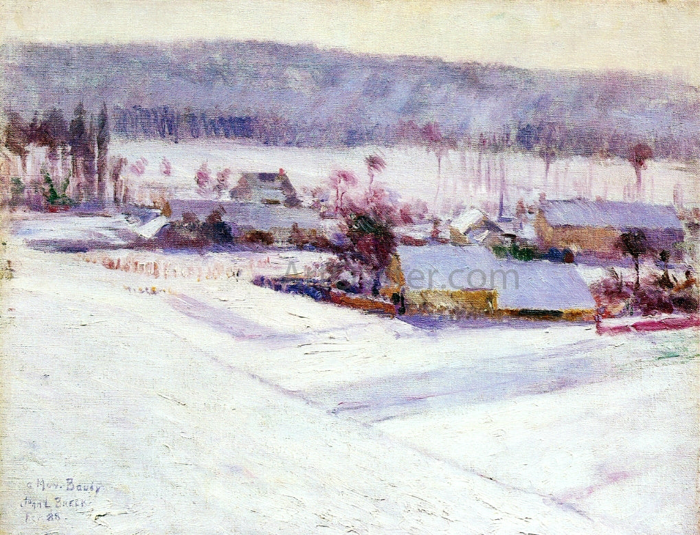 John Leslie Breck Giverny Winter - Hand Painted Oil Painting