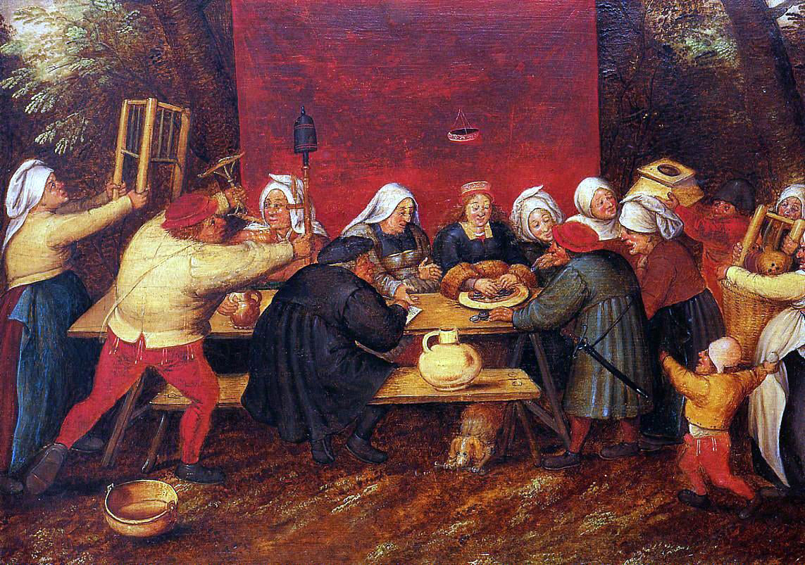 The Younger Pieter Bruegel Giving Presents at a Wedding - Hand Painted Oil Painting