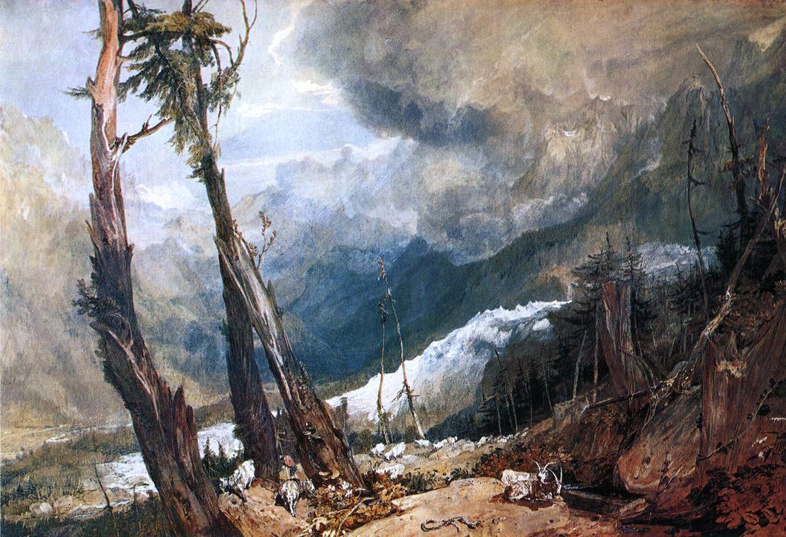 Joseph William Turner Glacier and Source of the Arveron, Going Up to the Mer de Glace - Hand Painted Oil Painting
