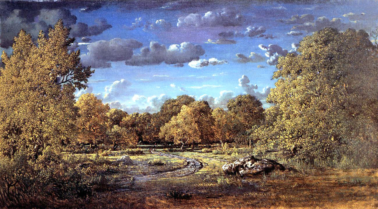 Theodore Rousseau Glade of the Reine Blanche in the Fontainebleau Forest - Hand Painted Oil Painting
