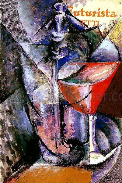 Umberto Boccioni Glass and Syphon - Hand Painted Oil Painting