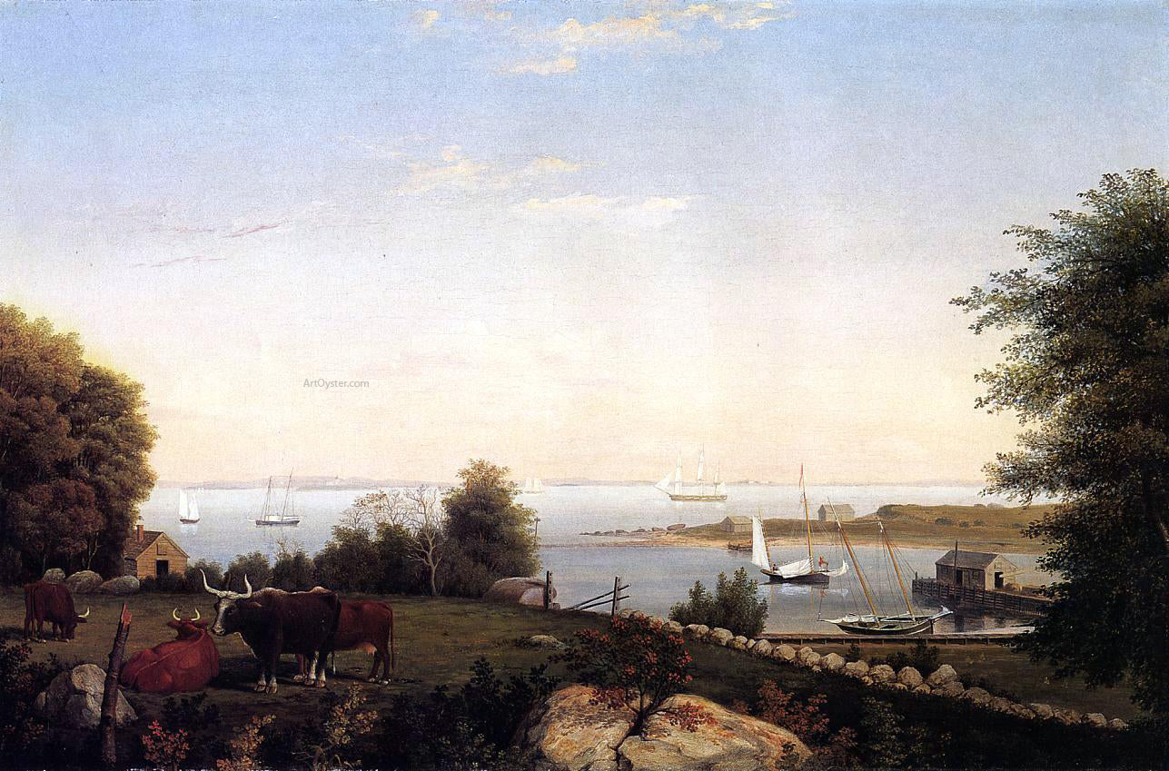 Fitz Hugh Lane Gloucester from Brookbank - Hand Painted Oil Painting