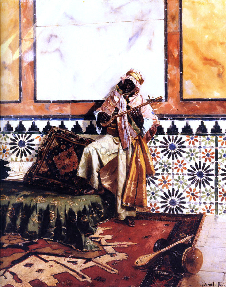 Rudolph Ernst Gnaoua in a North African Interior - Hand Painted Oil Painting