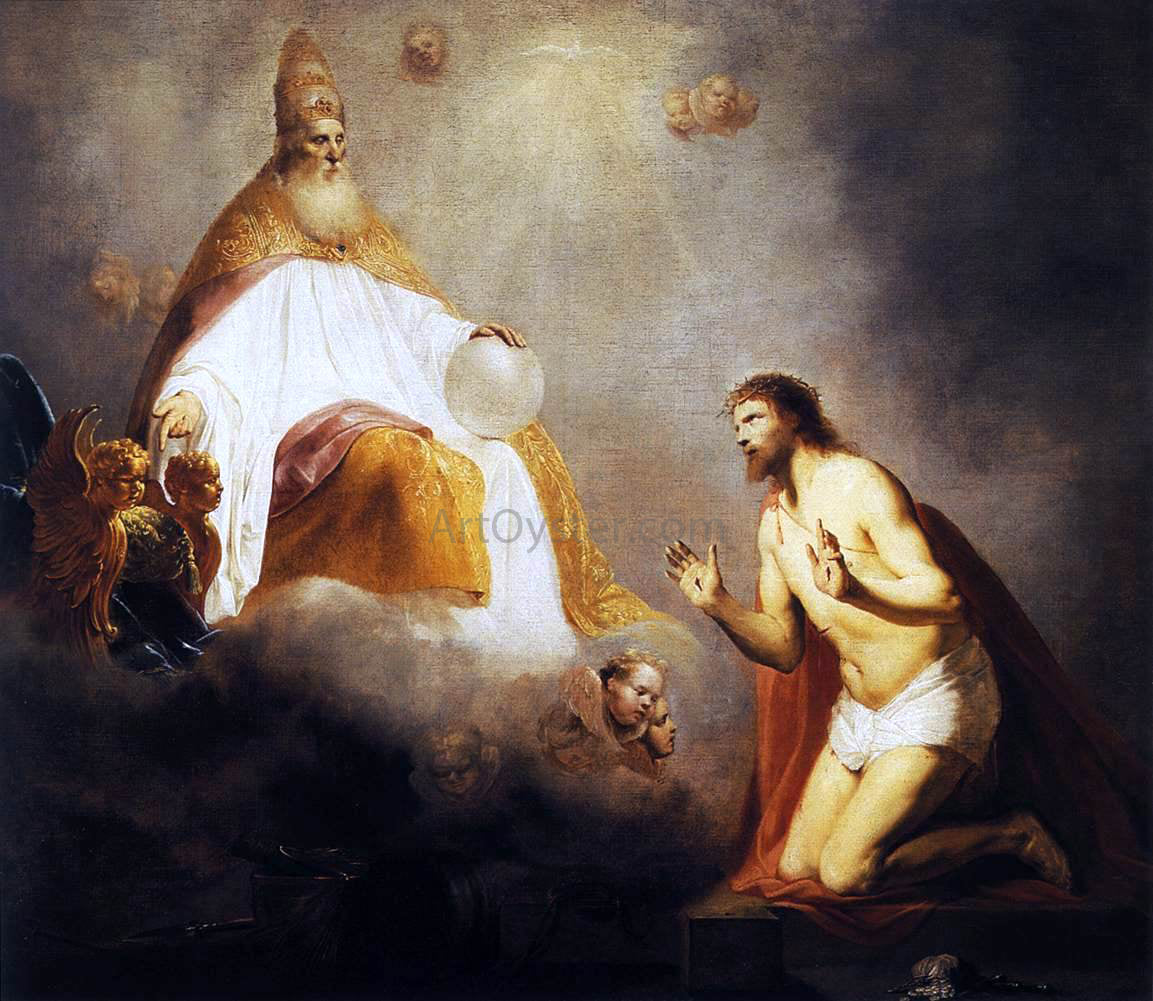 Pieter De Grebber God Inviting Christ to Sit on the Throne at His Right Hand - Hand Painted Oil Painting