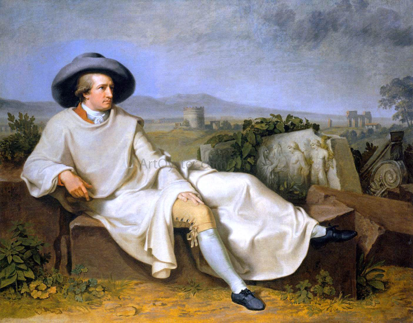 Johann Wilhelm Tischbein Goethe in the Roman Campagna - Hand Painted Oil Painting