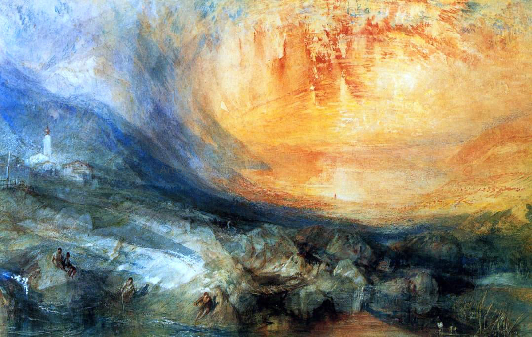 Joseph William Turner Goldau - Hand Painted Oil Painting