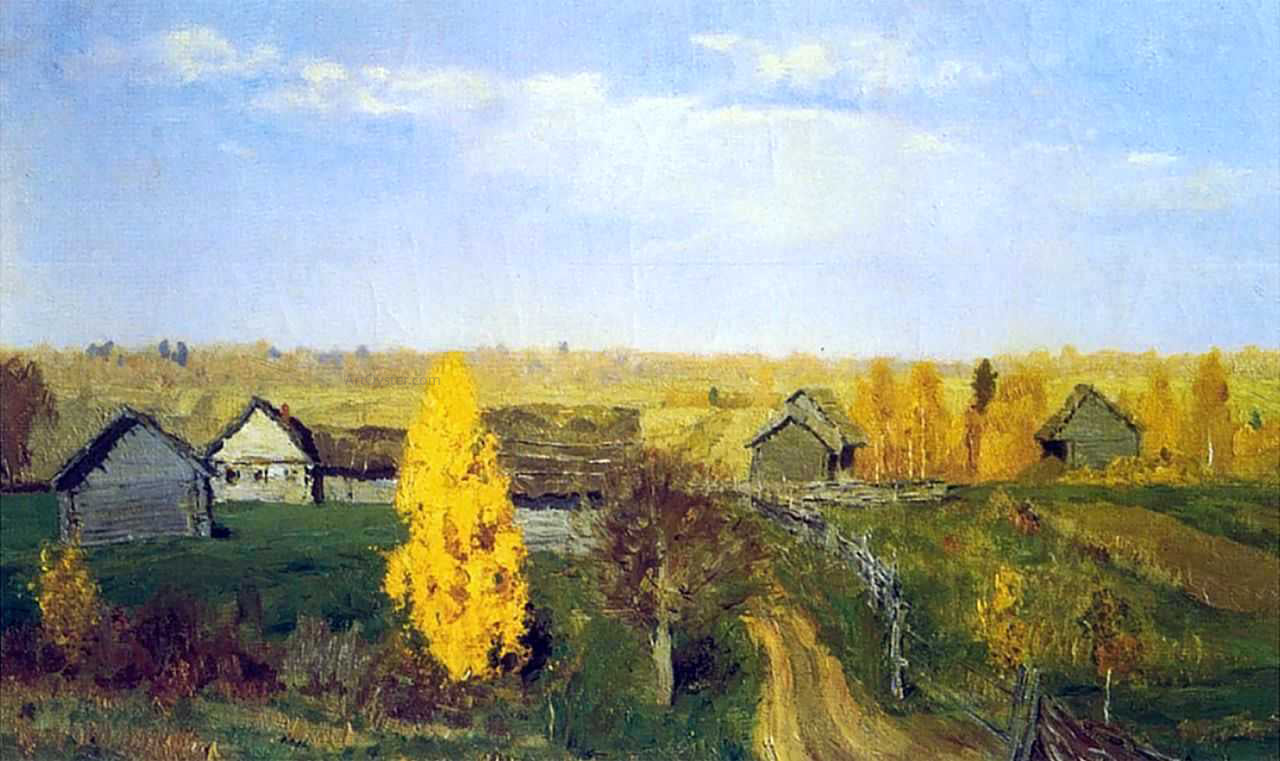 Isaac Ilich Levitan Golden Autumn, Village - Hand Painted Oil Painting