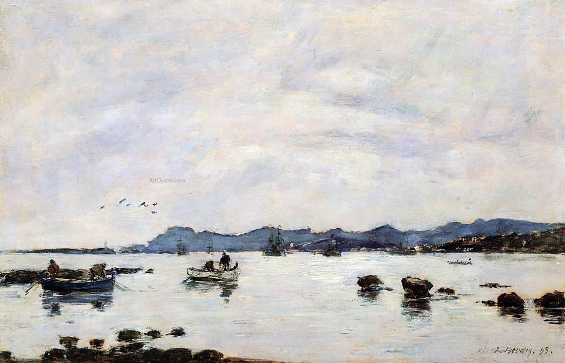Eugene-Louis Boudin Golfe-Juan, the Bay and the Mountains of Esterel - Hand Painted Oil Painting
