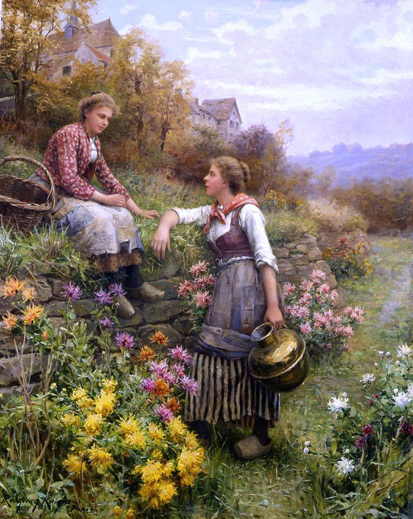 Daniel Ridgway Knight Gossips - Hand Painted Oil Painting