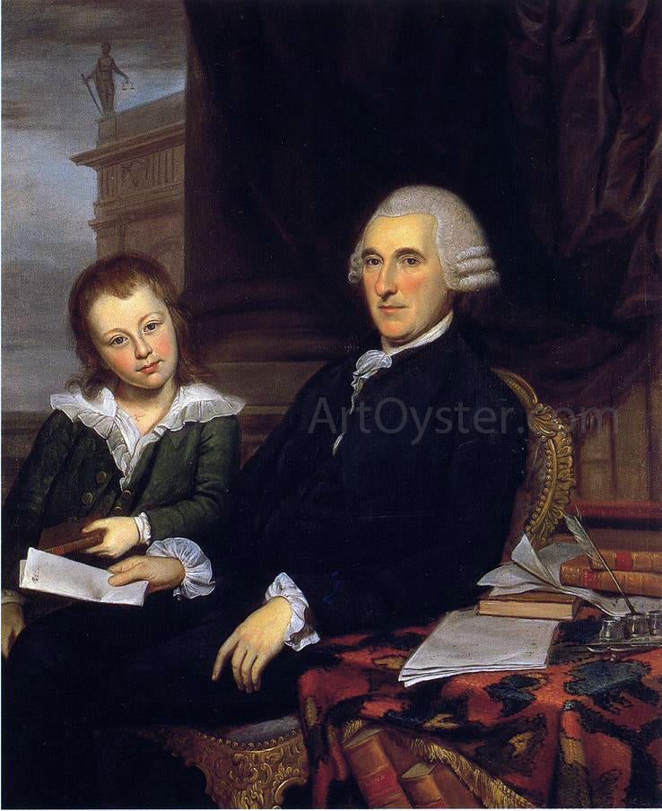 Charles Willson Peale Governor Thomas McKean and His Son, Thomas, Jr. - Hand Painted Oil Painting
