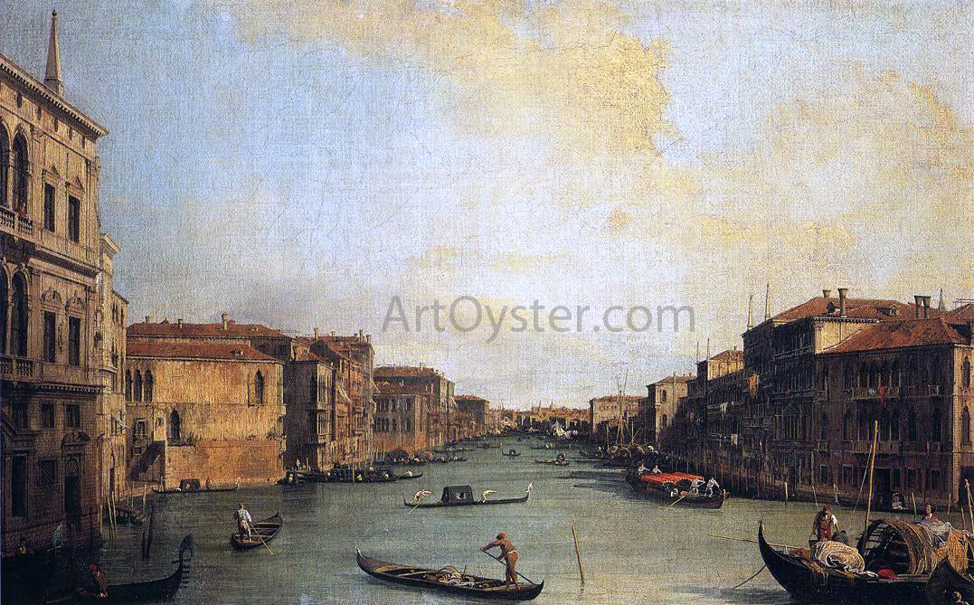 Canaletto At the Grand Canal from the Palazzo Balbi - Hand Painted Oil Painting