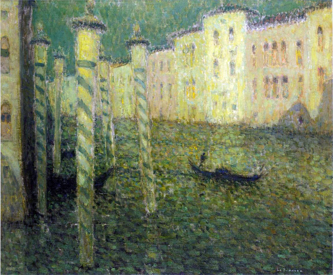 Henri Le Sidaner Grand Canal in Venice - Full Moon - Hand Painted Oil Painting