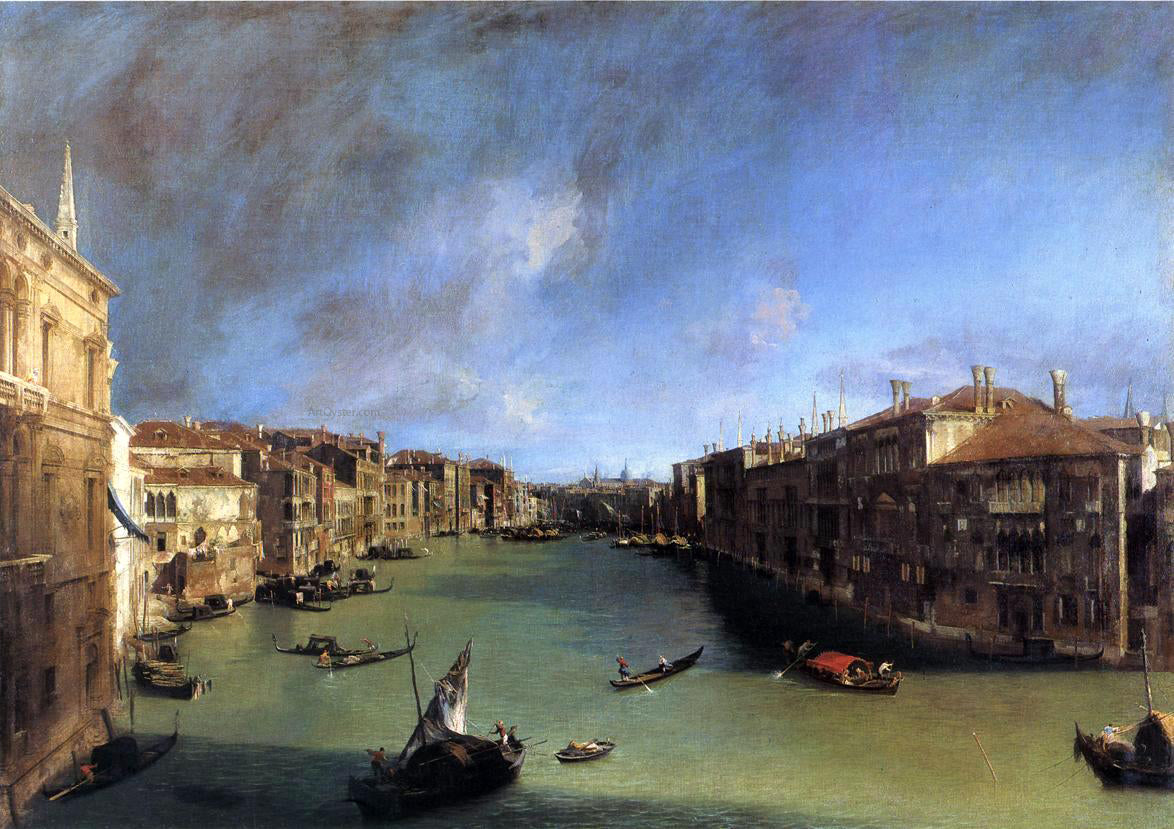 Canaletto Grand Canal: Looking Northeast from the Palazzo Balbi to the Rialto Bridge - Hand Painted Oil Painting