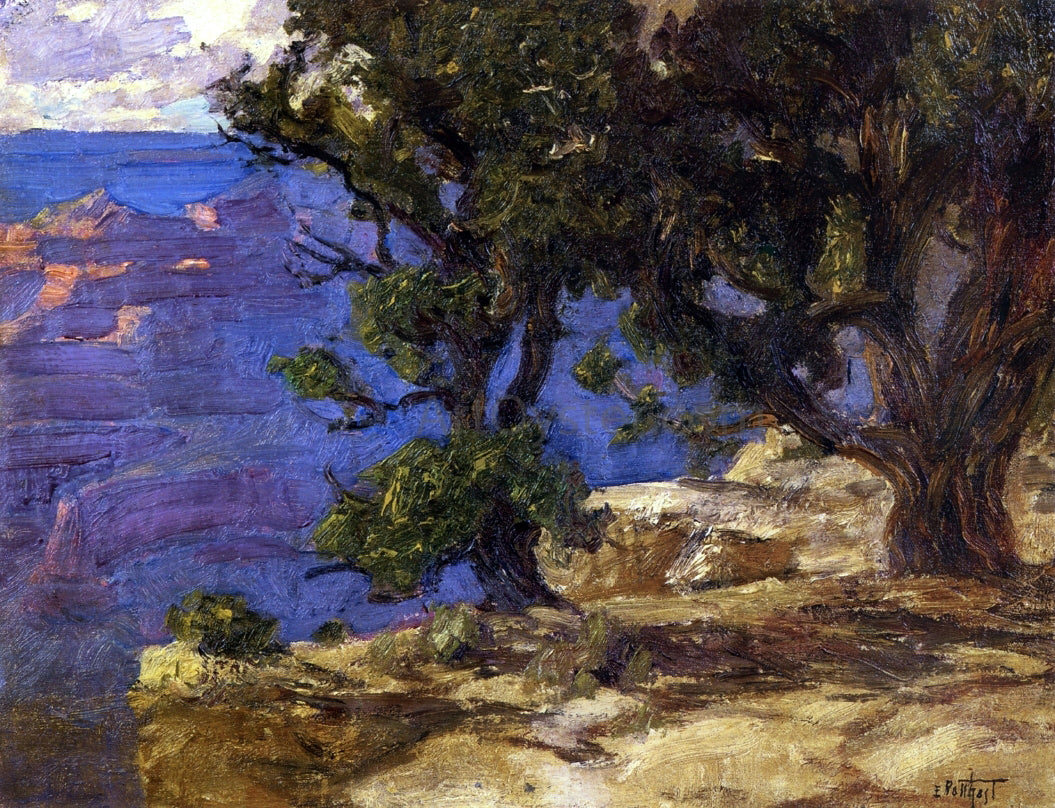 Edward Potthast Grand Canyon Trees and Rocks - Hand Painted Oil Painting