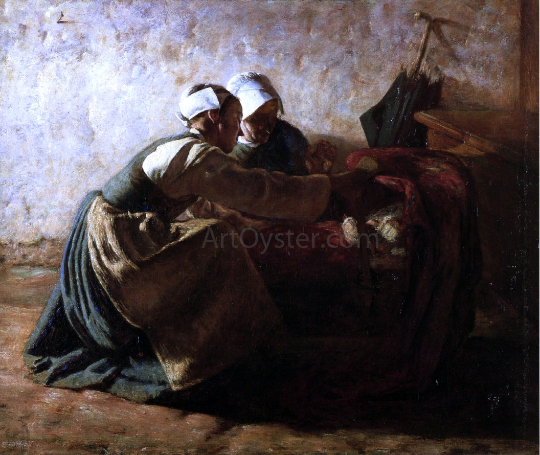 Wilder Darling Grandmother's First Visit - Hand Painted Oil Painting