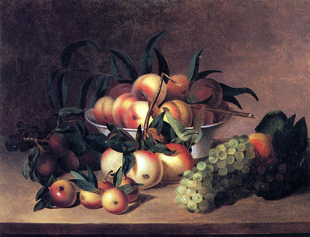 James Peale Grapes, Apples and Bowl of Peaches - Hand Painted Oil Painting