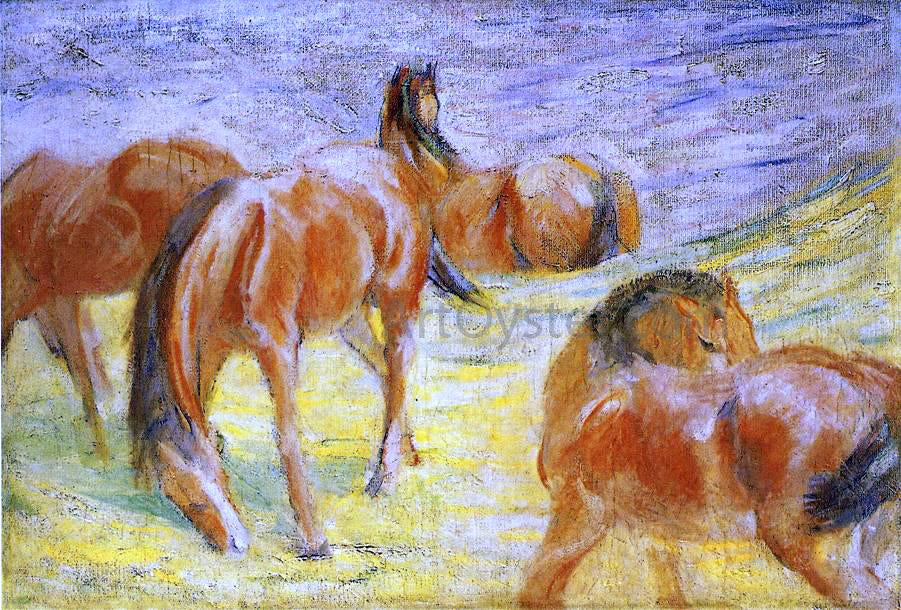 Franz Marc Grazing Horses - Hand Painted Oil Painting