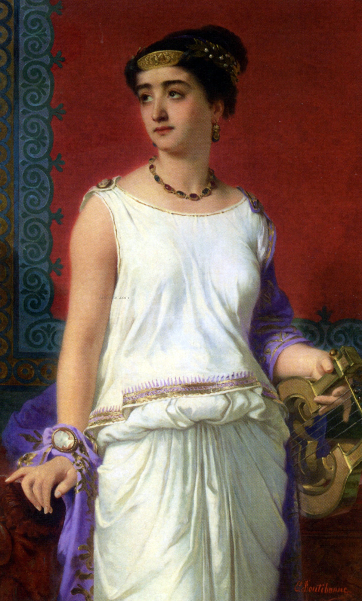 Charles Edouard Boutibonne Grecian Youth - Hand Painted Oil Painting