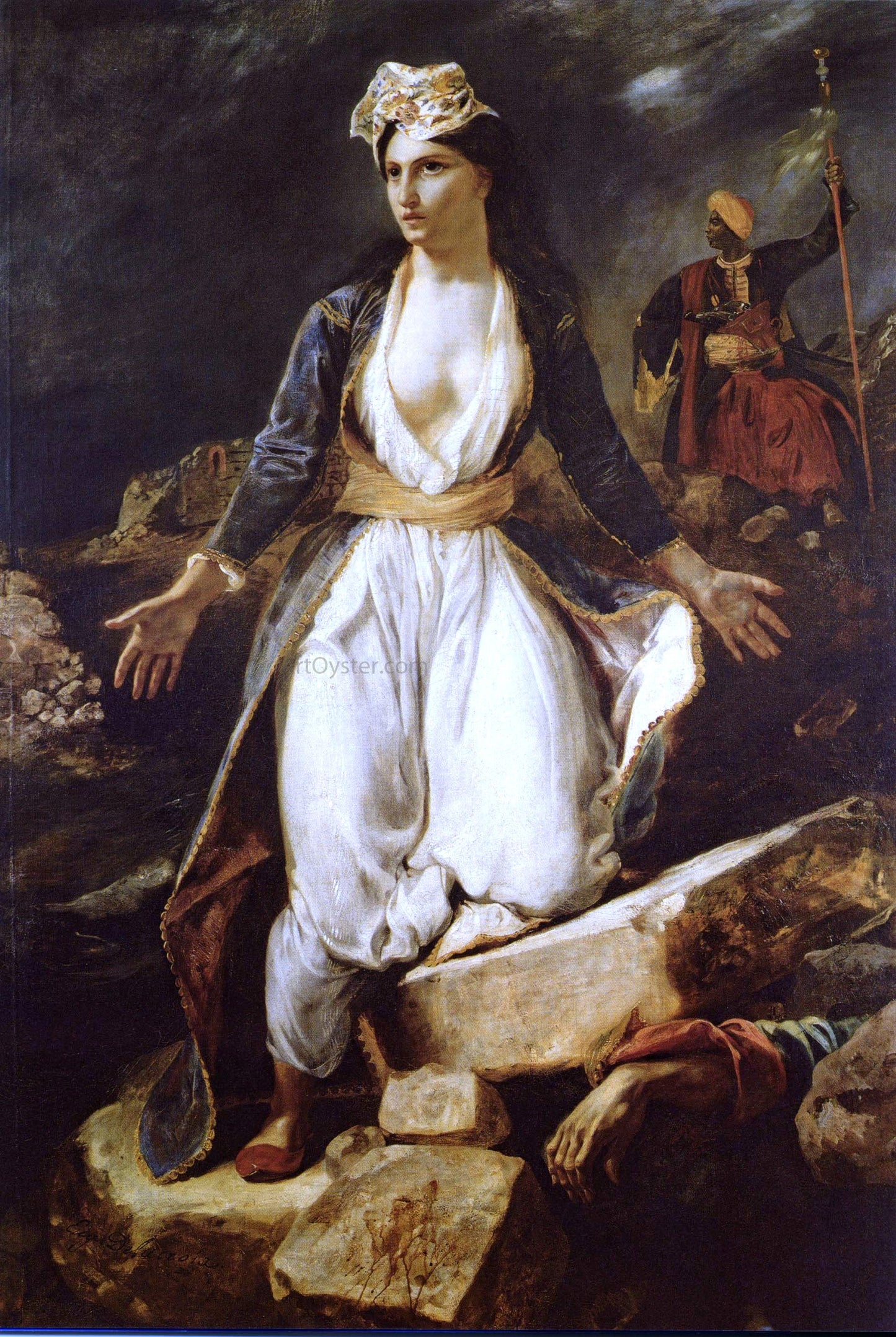 Eugene Delacroix Greece on the Ruins of Missolonghi - Hand Painted Oil Painting