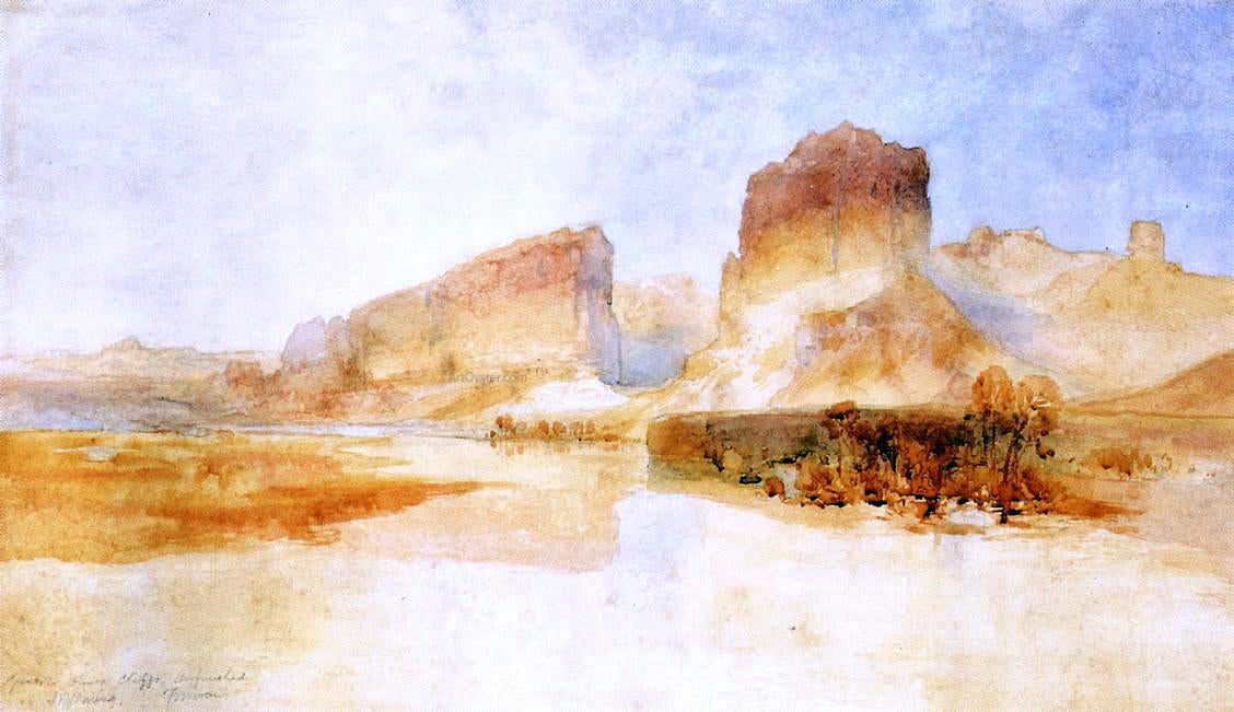 Thomas Moran Green River Cliffs, Wyoming - Hand Painted Oil Painting