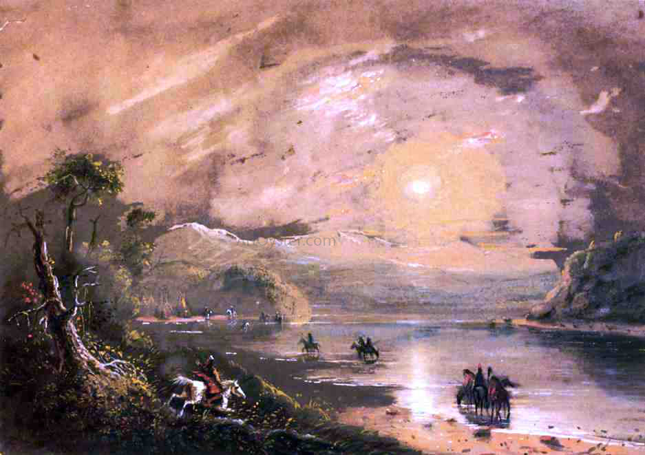 Alfred Jacob Miller Green River Mountains - Hand Painted Oil Painting