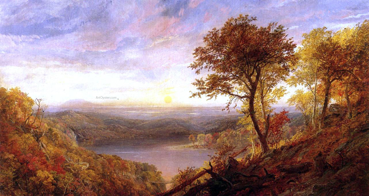 Jasper Francis Cropsey Greenwood Lake - Hand Painted Oil Painting