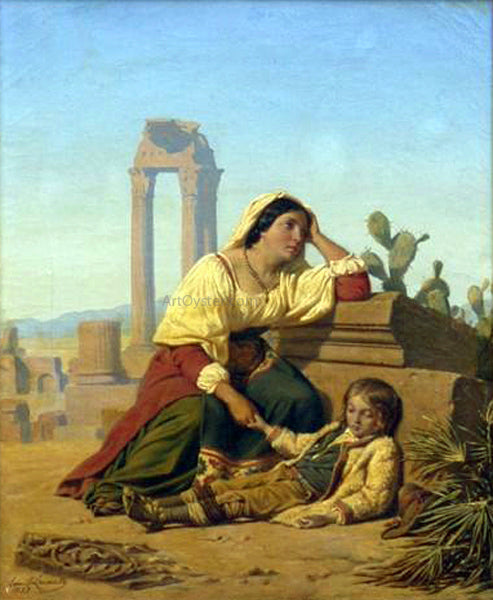 Charles Emile Hippolyte Lecomte-Vernet Grief - Hand Painted Oil Painting