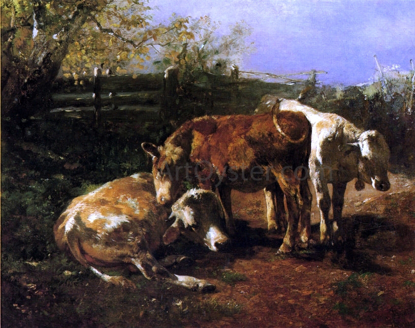 Anton Braith Group of Three Cows - Hand Painted Oil Painting