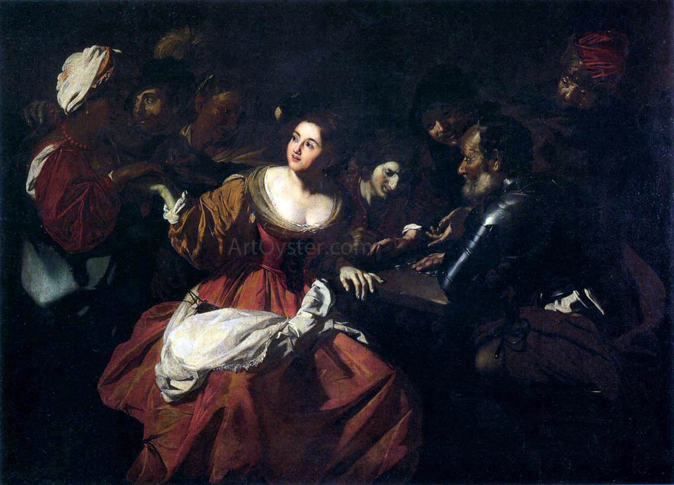 Nicolas Regnier Guessing Game - Hand Painted Oil Painting