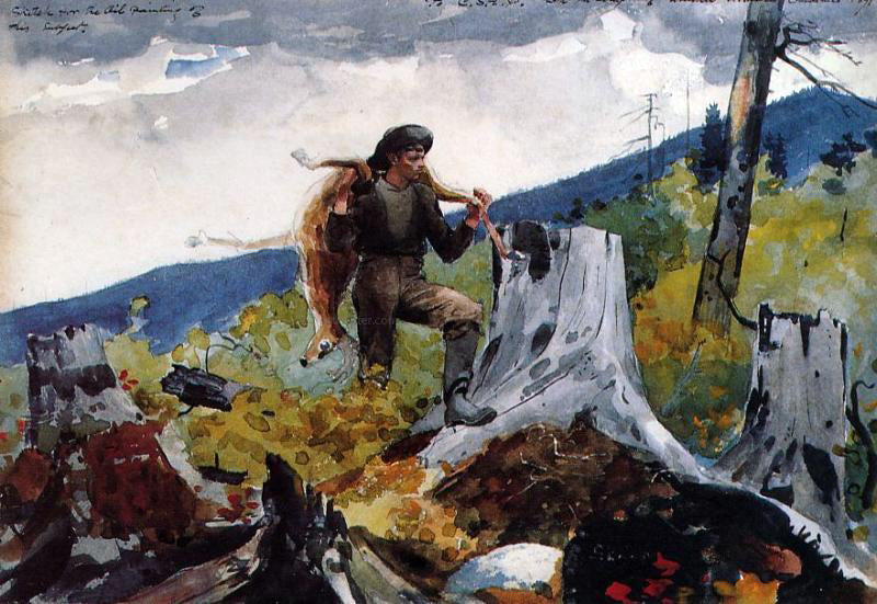 Winslow Homer Guide Carrying a Deer - Hand Painted Oil Painting