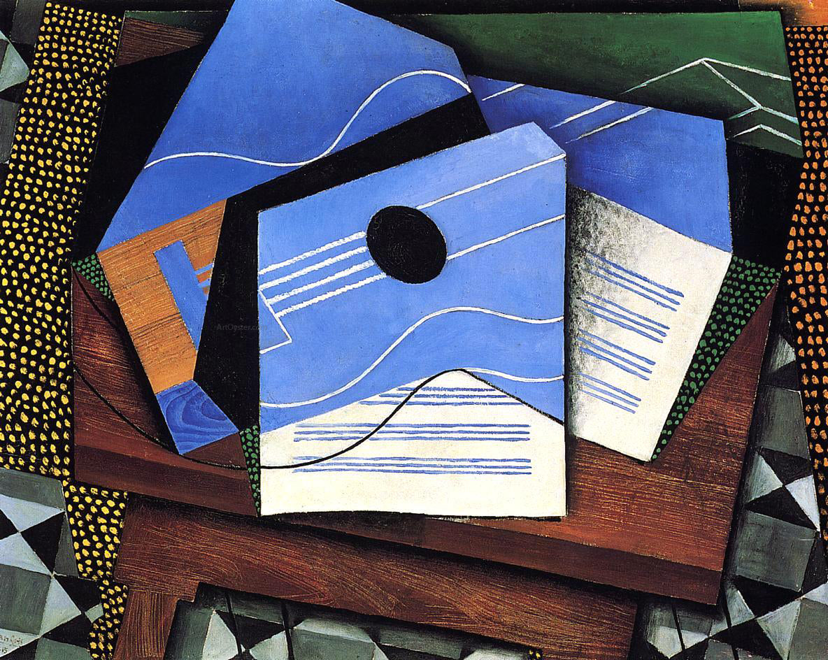Juan Gris Guitar on a Table - Hand Painted Oil Painting