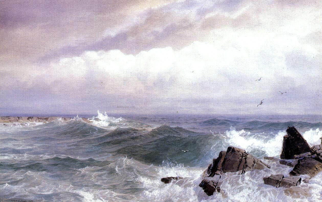  William Trost Richards Gull Rock, Newport, Rhode Island - Hand Painted Oil Painting