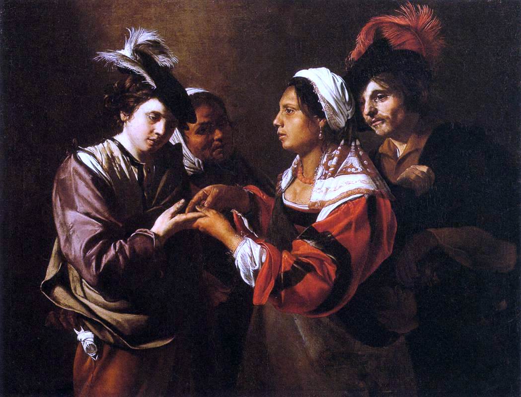 Bartolomeo Manfredi Gypsy Fortune Teller - Hand Painted Oil Painting