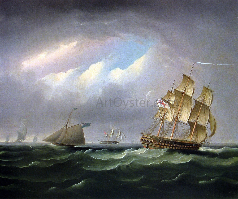  James E Buttersworth H. M. S. Brunswick - Hand Painted Oil Painting
