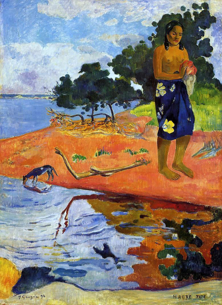 Paul Gauguin Haere Pape - Hand Painted Oil Painting