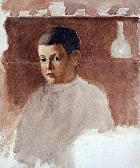 Camille Pissarro Half-Length Portrait of Lucien Pissarro - Hand Painted Oil Painting