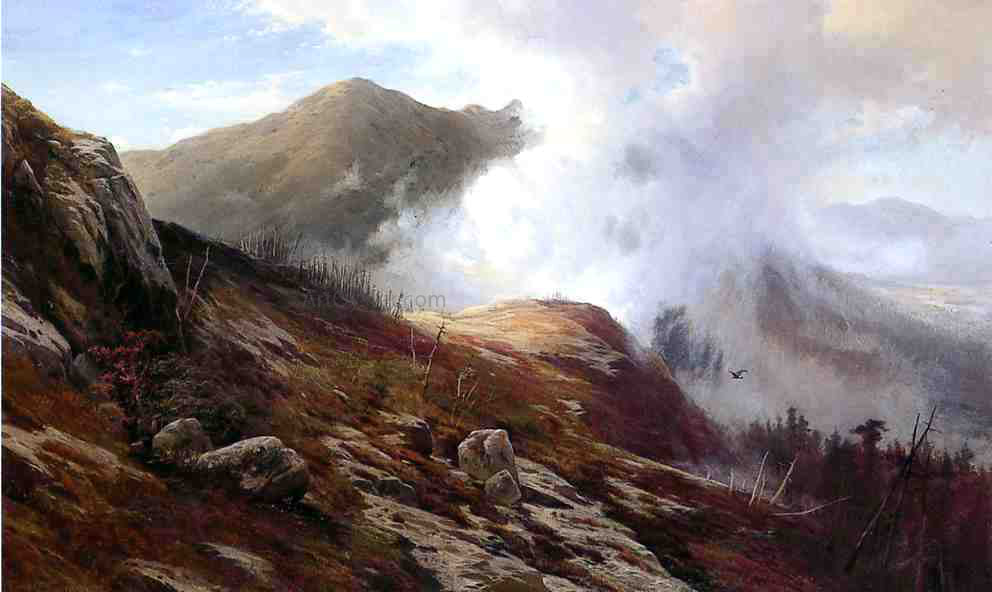 Edward Moran Half-Way Up Mt. Washington - Hand Painted Oil Painting