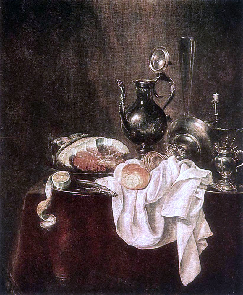Willem Claesz Heda Ham and Silverware - Hand Painted Oil Painting