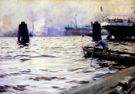 Anders Zorn Hamburg Harbour - Hand Painted Oil Painting