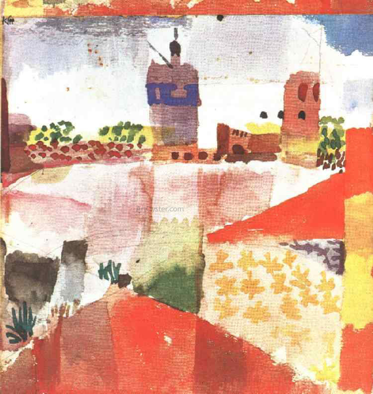 Paul Klee Hammamet with Mosque - Hand Painted Oil Painting