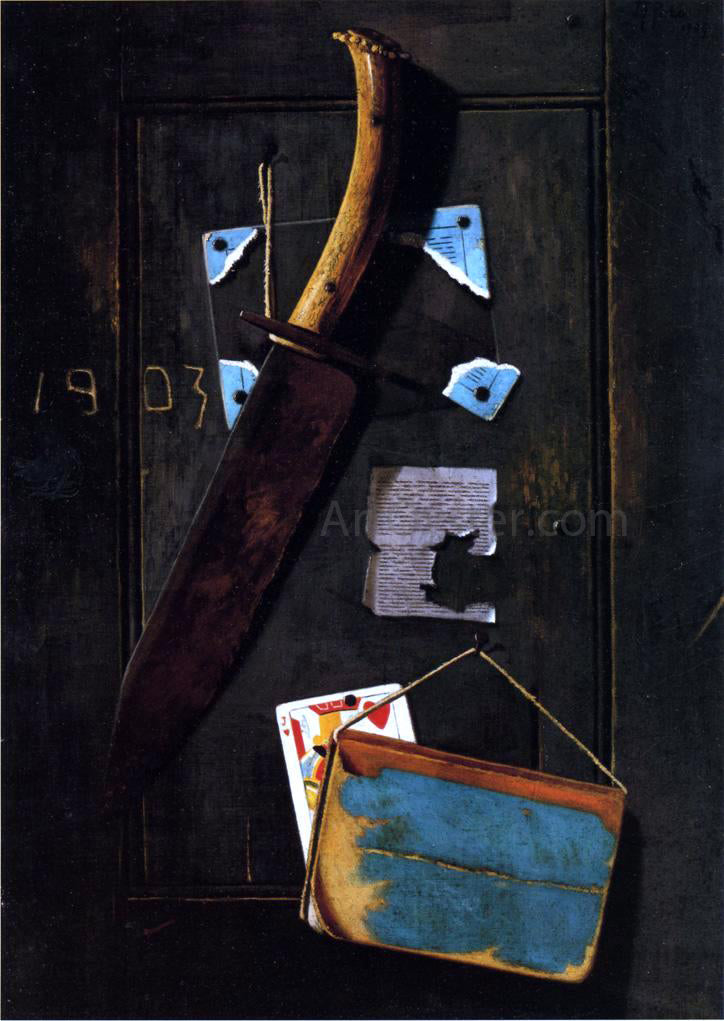  John Frederick Peto Hanging Knife and Jack of Hearts - Hand Painted Oil Painting