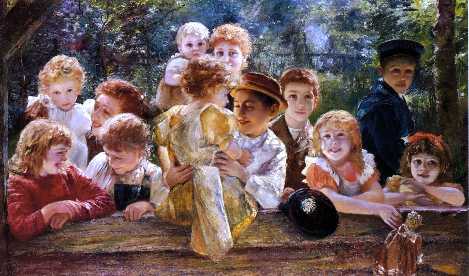 Paul Barthel Happy Children - Hand Painted Oil Painting