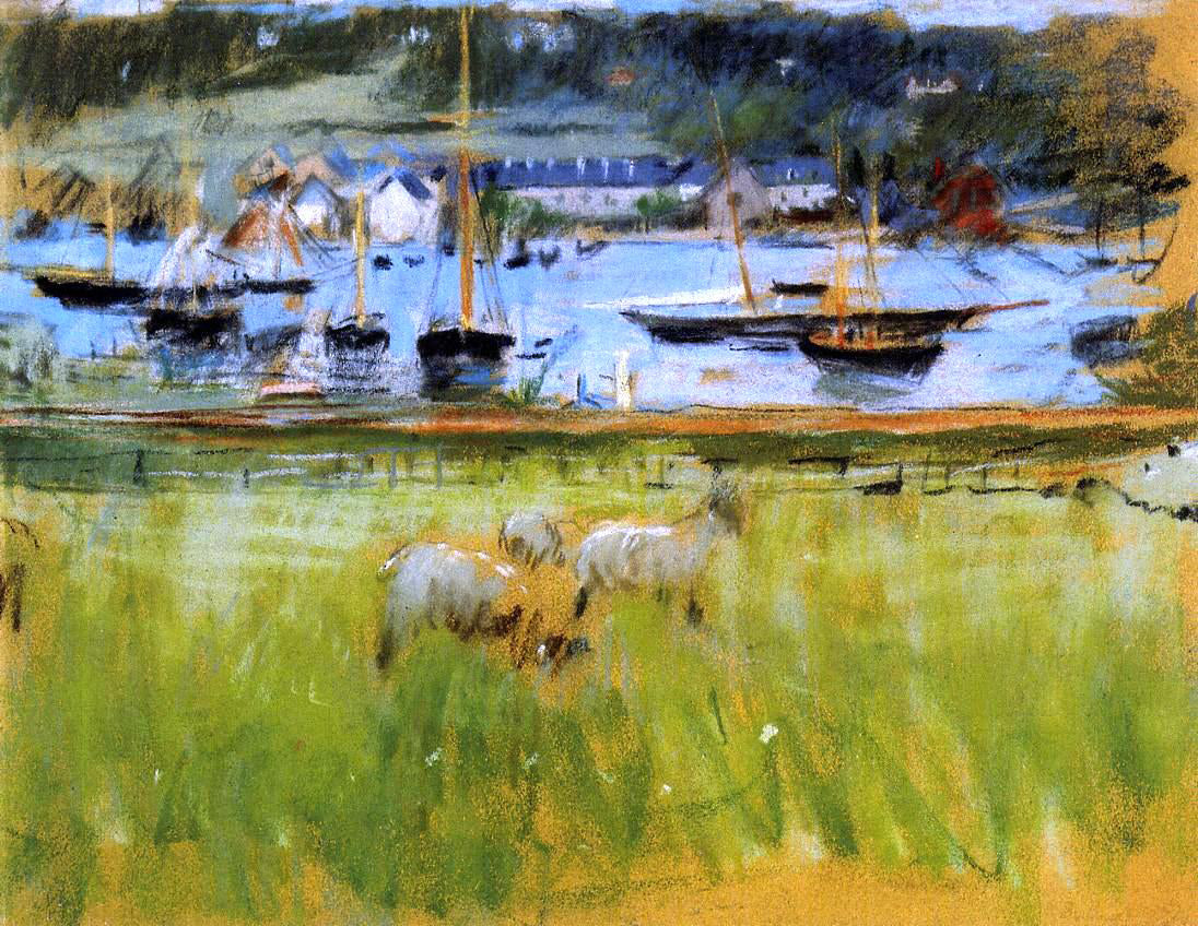 Berthe Morisot Harbor in the Port of Fecamp - Hand Painted Oil Painting