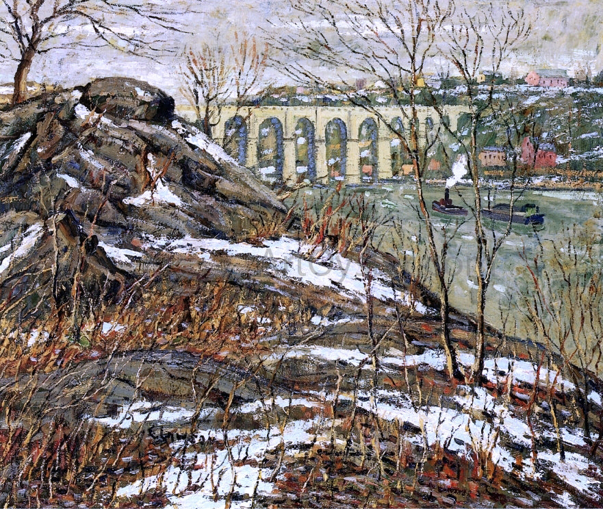  Ernest Lawson Harlem River in Winter - Hand Painted Oil Painting