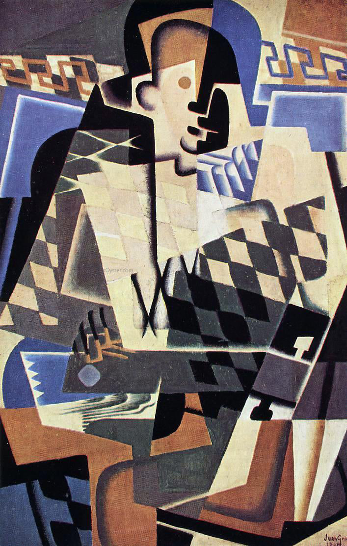 Juan Gris Harlequin with a Guitar - Hand Painted Oil Painting